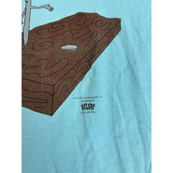 Vintage 80s Construction Comedy Short Sleeve T Shirt Men's Size Large Blue - Picture 4 of 10